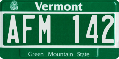 VT license plate AFM142