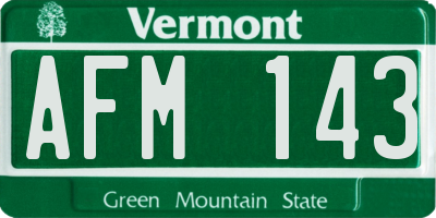 VT license plate AFM143