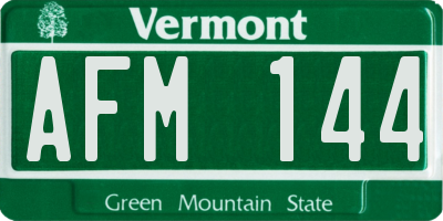 VT license plate AFM144