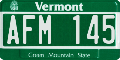 VT license plate AFM145