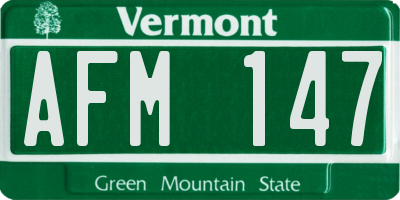 VT license plate AFM147