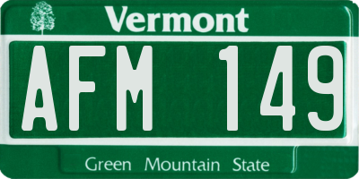 VT license plate AFM149
