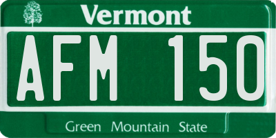 VT license plate AFM150