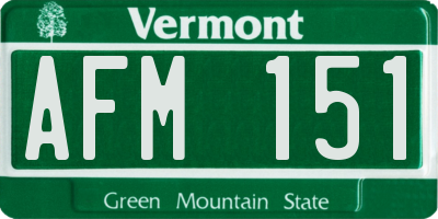 VT license plate AFM151
