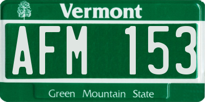VT license plate AFM153