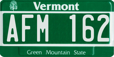 VT license plate AFM162