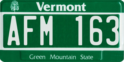 VT license plate AFM163
