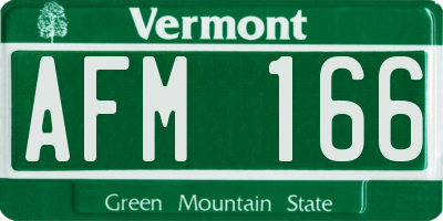 VT license plate AFM166
