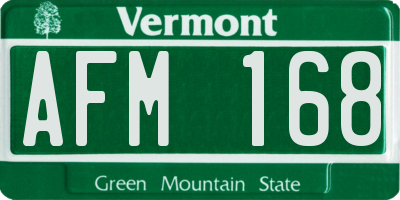 VT license plate AFM168