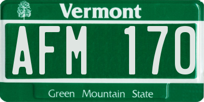 VT license plate AFM170