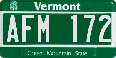 VT license plate AFM172