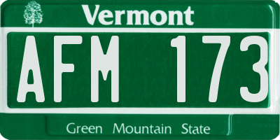 VT license plate AFM173