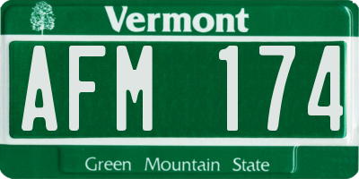 VT license plate AFM174