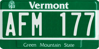 VT license plate AFM177