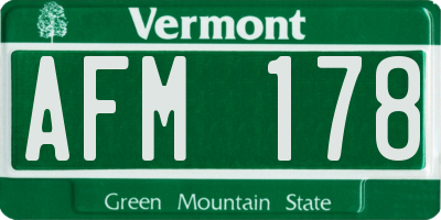 VT license plate AFM178