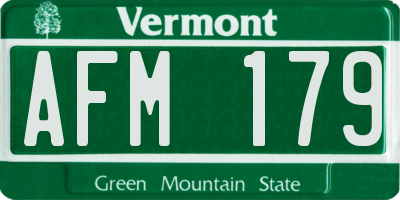 VT license plate AFM179