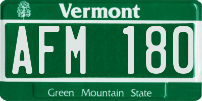 VT license plate AFM180