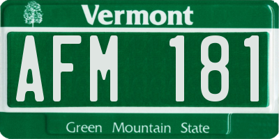VT license plate AFM181