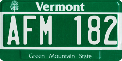VT license plate AFM182