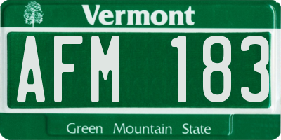 VT license plate AFM183