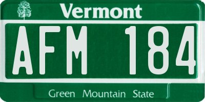 VT license plate AFM184
