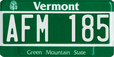 VT license plate AFM185