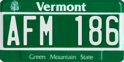 VT license plate AFM186