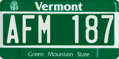 VT license plate AFM187