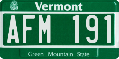 VT license plate AFM191