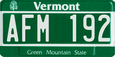 VT license plate AFM192