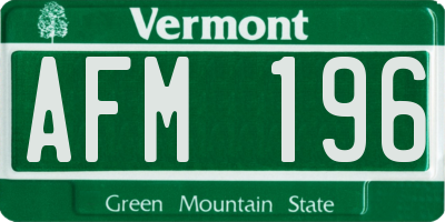 VT license plate AFM196