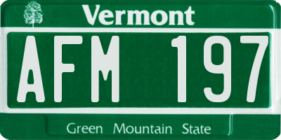 VT license plate AFM197