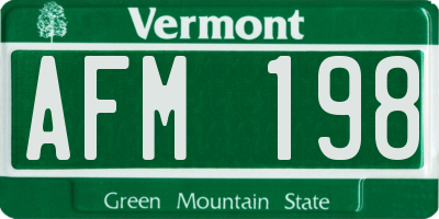 VT license plate AFM198