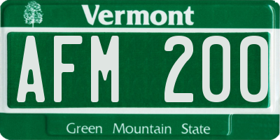 VT license plate AFM200