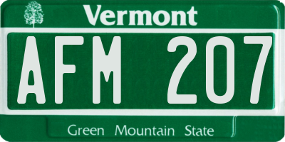 VT license plate AFM207