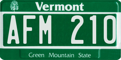 VT license plate AFM210