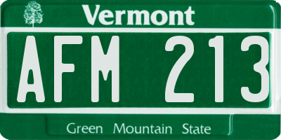 VT license plate AFM213