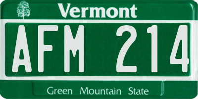 VT license plate AFM214