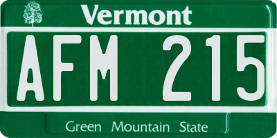 VT license plate AFM215