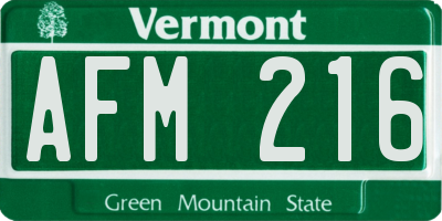 VT license plate AFM216
