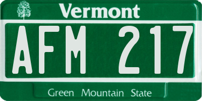 VT license plate AFM217
