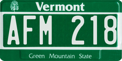 VT license plate AFM218