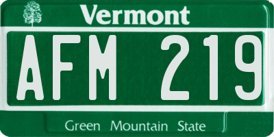 VT license plate AFM219