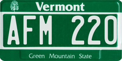 VT license plate AFM220