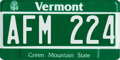 VT license plate AFM224