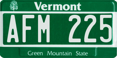 VT license plate AFM225