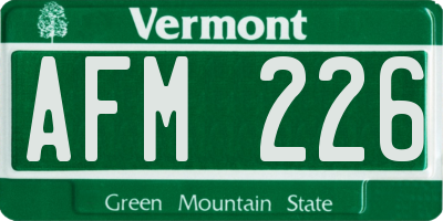 VT license plate AFM226