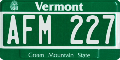VT license plate AFM227