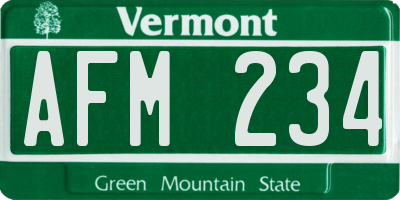 VT license plate AFM234