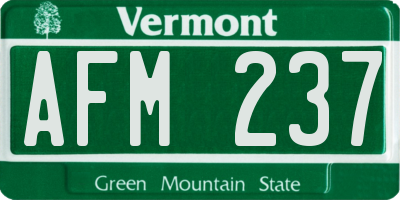 VT license plate AFM237